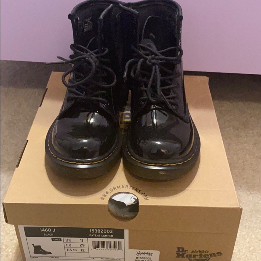 Youth Black Patent Dr. Martens Boots
